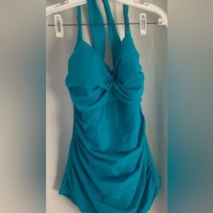 Catalina Women’s Plus Size One Piece Swim Suit, Teal, Lined; 2X/2XG (18W/20W)